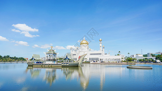 文莱斯里巴加湾清真寺背景图片