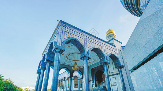 文莱斯里巴加湾清真寺背景图片