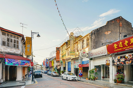 店面涂鸦素材世界文化遗产槟城乔治历史建筑背景