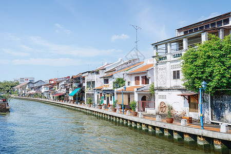 马六甲市世界文化遗产马六甲海峡历史建筑背景