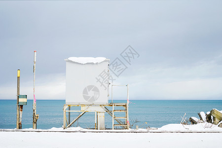 北海道的雪北海道小樽朝里背景