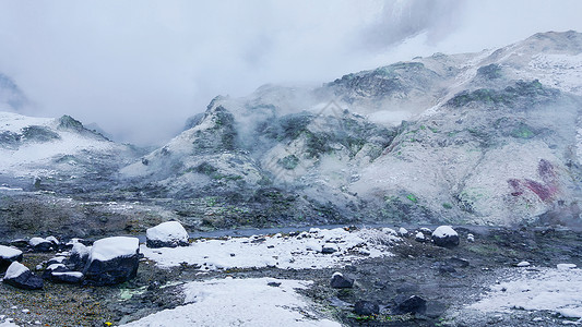 地狱谷温泉北海道登别地狱谷背景