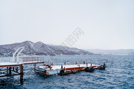 洞爷湖温泉洞爷湖冬天高清图片