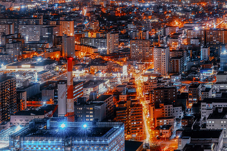 日本札幌夜景背景图片