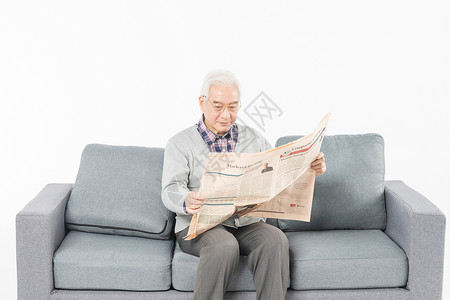 老年生活看报纸背景图片