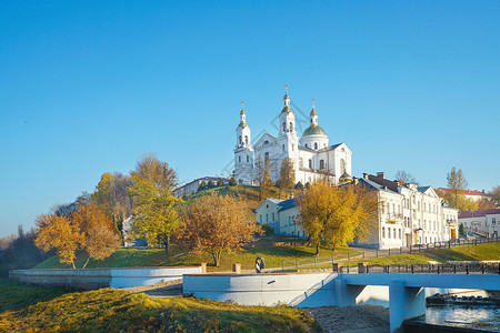 科布斯白俄罗斯教堂背景