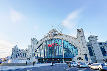 牡丹江火车站背景图片