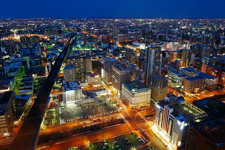 札幌城市天际线背景图片