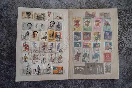 珍藏七零年代集邮册背景
