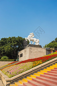 白马公园福州于山堂雕塑背景