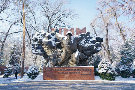 哈萨克斯坦编制哈萨克斯坦潘菲洛夫28勇士纪念公园背景