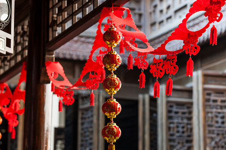 红色古典装饰春节喜庆的装饰背景
