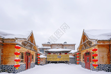 冬游雪乡中国雪乡背景