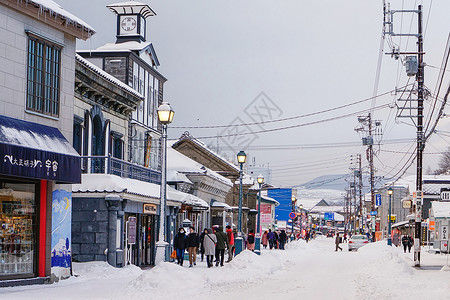 日本北海道小樽街景背景图片