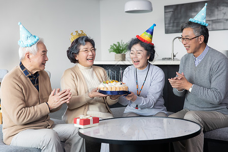 90大寿老年聚会过生日背景