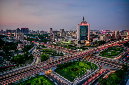 北京莲花桥立交夜景高清图片