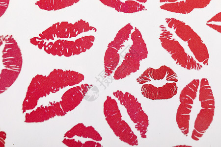 情人节妇女节口红唇印背景图片