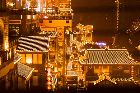 重庆洪崖洞夜景背景图片