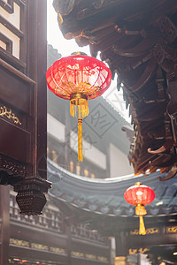 新春豫园灯笼背景图片