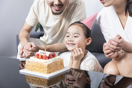 父亲生日素材一家三口庆生许愿背景