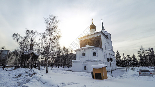 俄罗斯伊尔库茨克斯帕斯卡娅教堂高清图片
