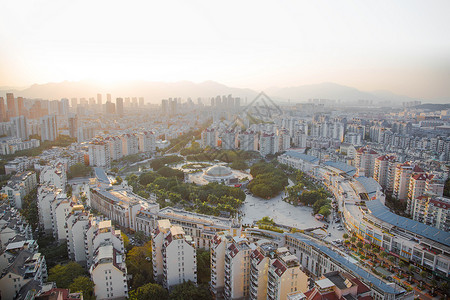 美丽福州福州榕城广场风光背景