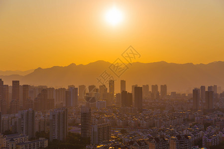 福州城市夕阳高清图片