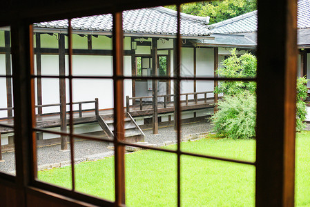 日式木屋日本传统日式庭院背景