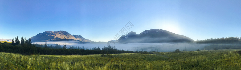 阿拉斯加自驾阿拉斯加基奈半岛风光全景图背景