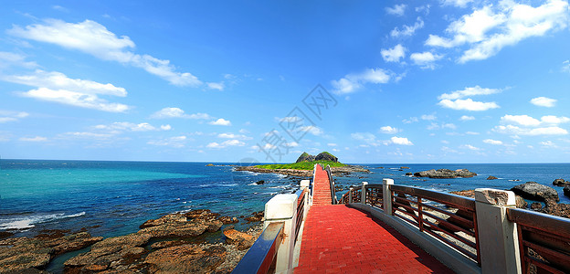 通往大海斜坡台湾台东海边栈桥背景