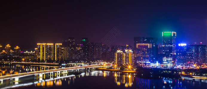 福州市区福州闽江夜景背景