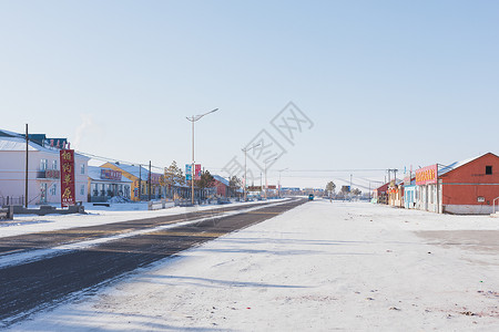 冬天的北方村庄图片