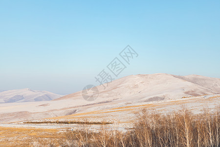 内蒙古冬季雪原风光背景图片