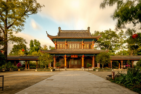 书院建筑广东惠州西湖书院背景