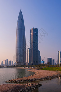 深圳湾写字楼广东深圳湾公园海边地标建筑背景