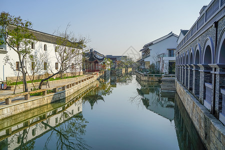 浙江绍兴鲁镇景区风光背景