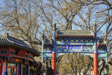 北京孔庙国子监博物馆建筑外景背景