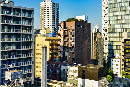 城市公寓楼日本建筑摄影高清图片