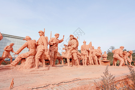 长征组歌红军长征雕塑群背景