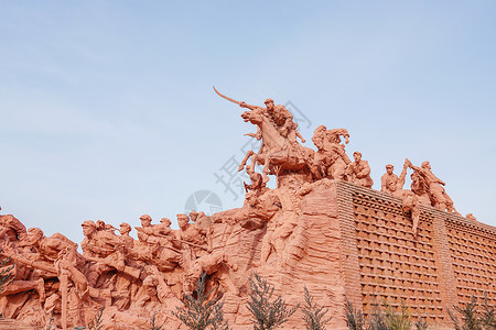 长征素材红军长征雕塑群背景