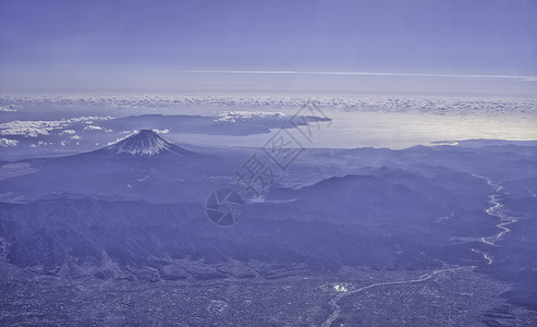 航拍日本日本富士山背景