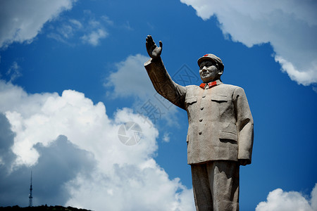 红军图片毛主席雕像背景
