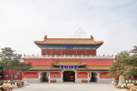 鞍山玉佛苑玉佛寺古建筑群背景图片