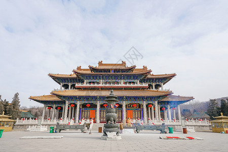 鞍山玉佛苑玉佛寺古建筑群高清图片