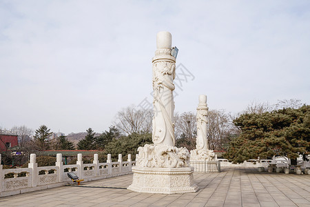 鞍山玉佛苑玉佛寺古建筑群背景图片