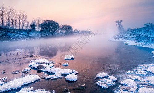 冬天雪景风光背景图片