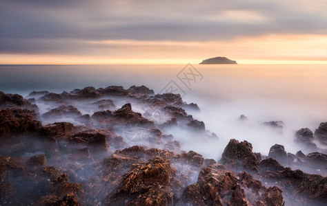 渤海海岛礁石 海岸风光背景