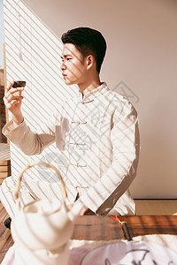 男性茶艺师背景图片