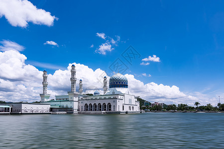 粉红水上清真寺马来西亚水上清真寺背景