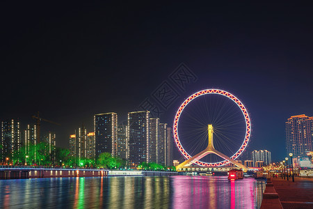 天津眼夜景天津之眼图片素材